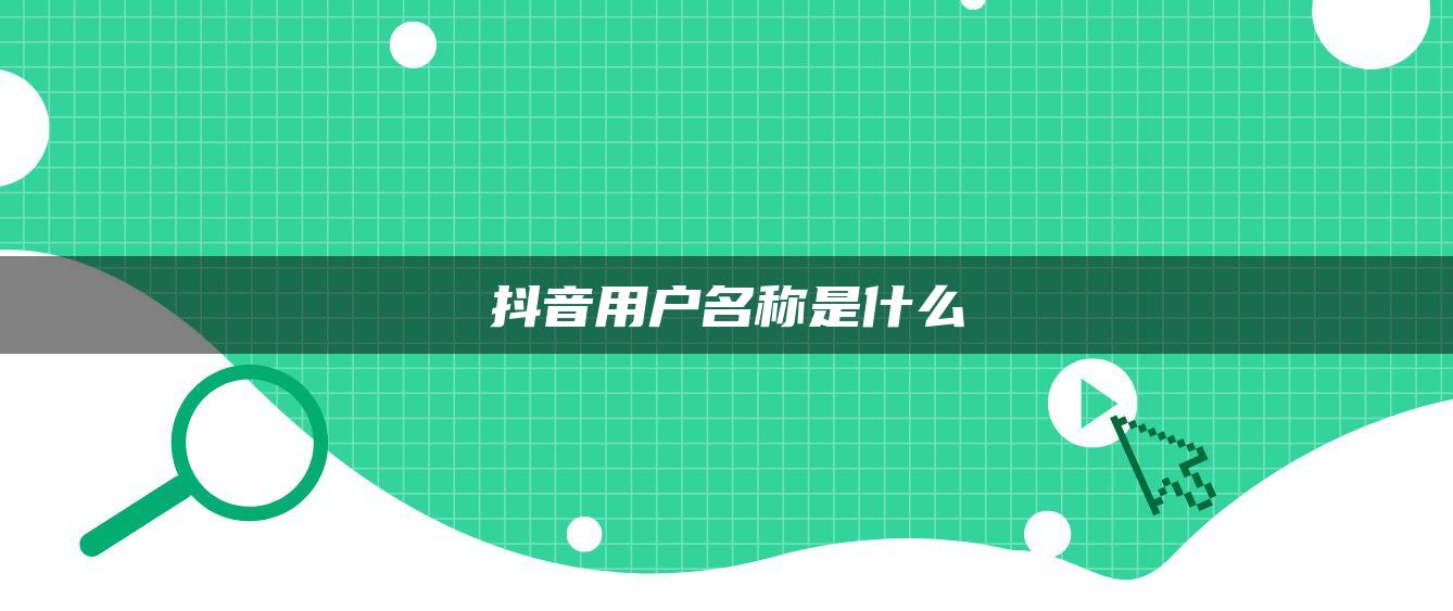 抖音用户名称是什么