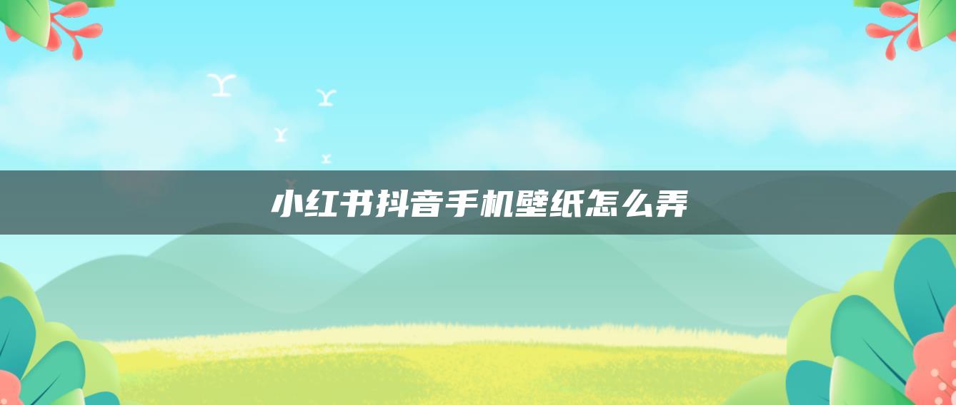 小红书抖音手机壁纸怎么弄