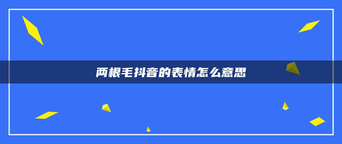 两根毛抖音的表情怎么意思