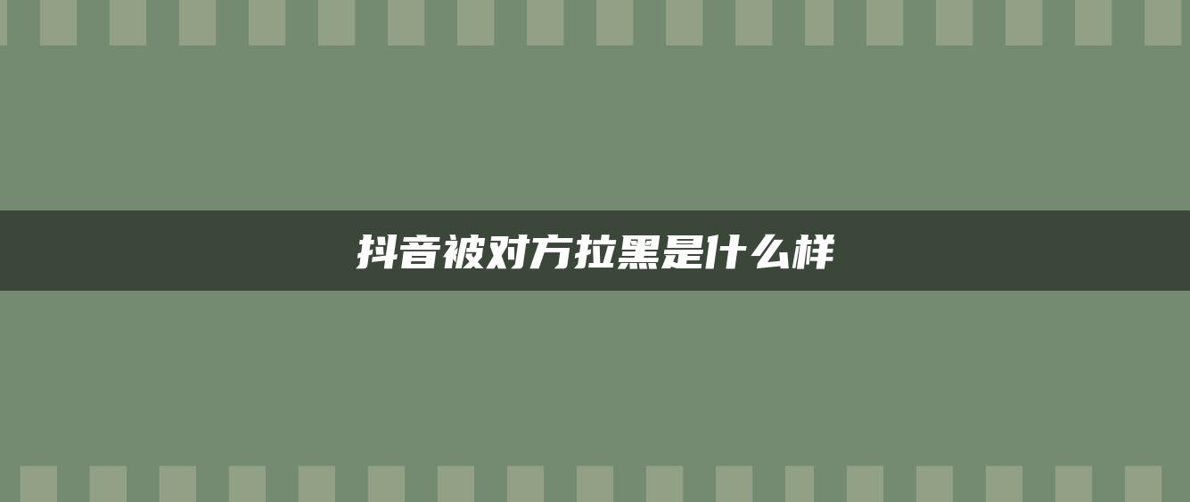 抖音被对方拉黑是什么样