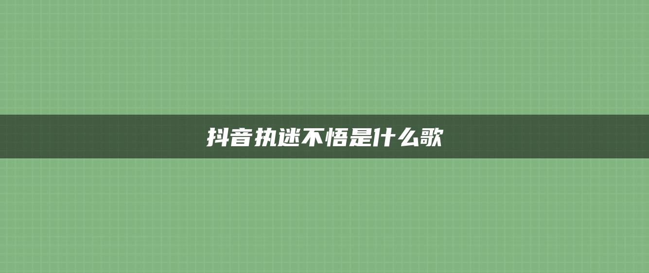 抖音执迷不悟是什么歌