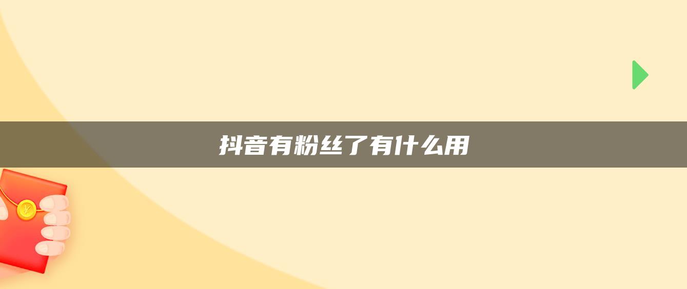 抖音有粉丝了有什么用