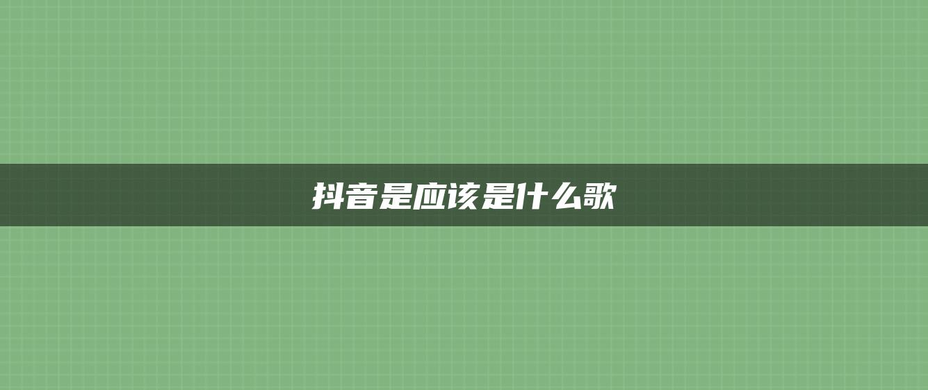 抖音是应该是什么歌