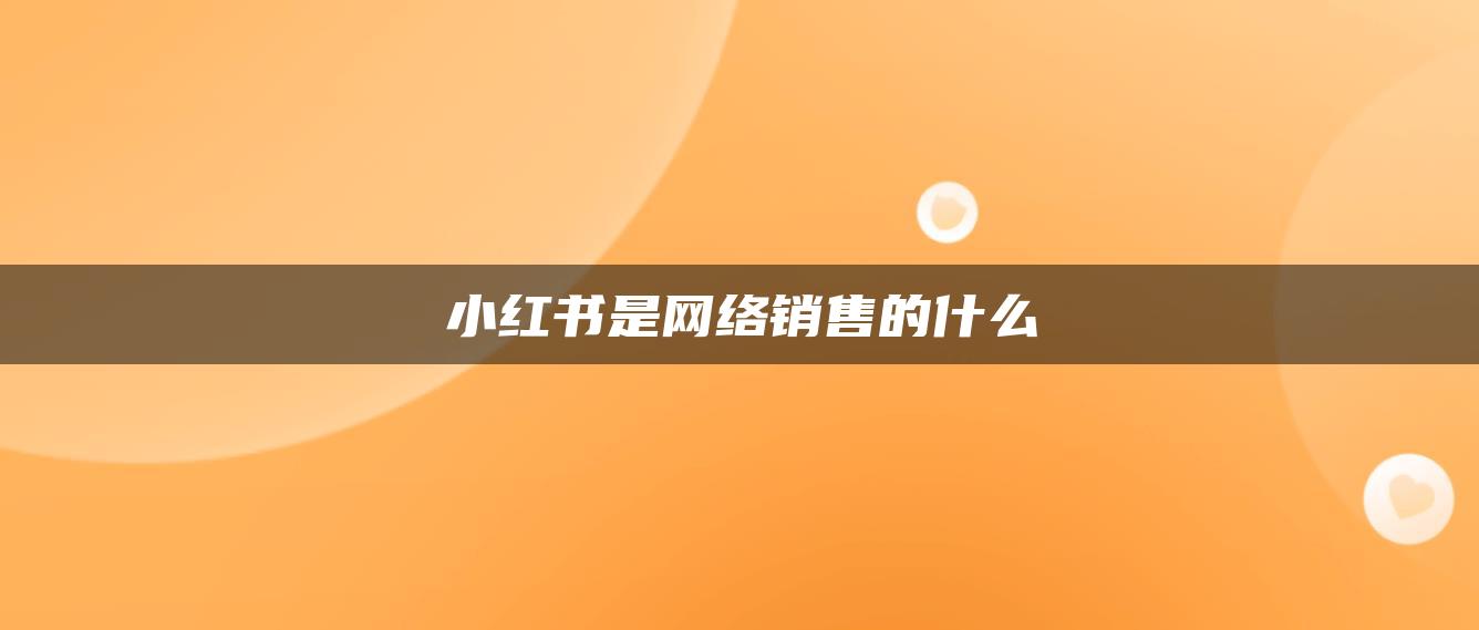 小红书是网络销售的什么