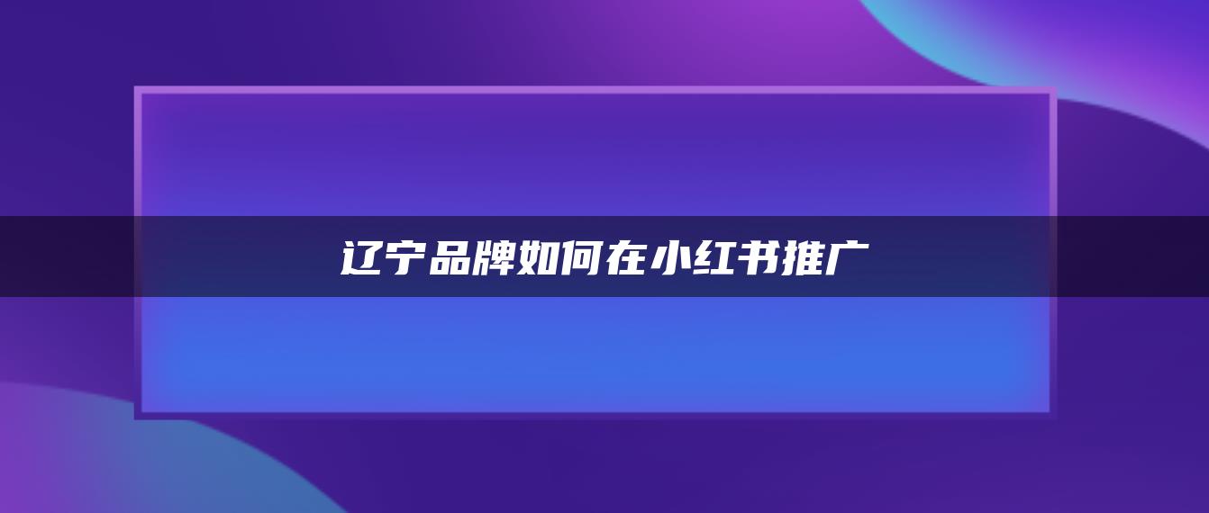 辽宁品牌如何在小红书推广