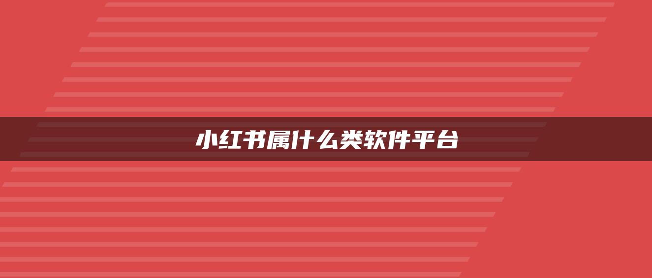 小红书属什么类软件平台