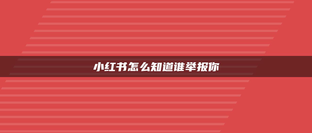 小红书怎么知道谁举报你