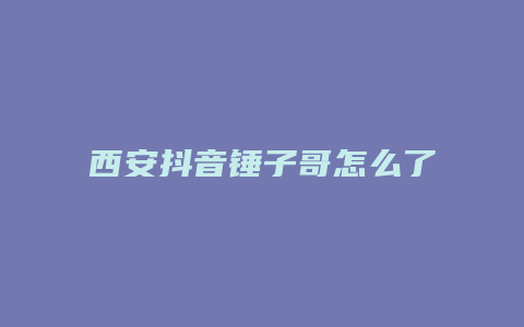 西安抖音锤子哥怎么了