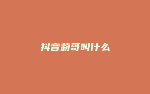 抖音莉哥叫什么