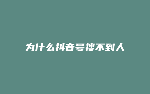 为什么抖音号搜不到人