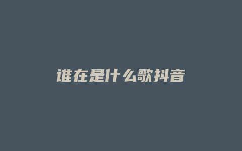 谁在是什么歌抖音