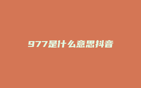 977是什么意思抖音