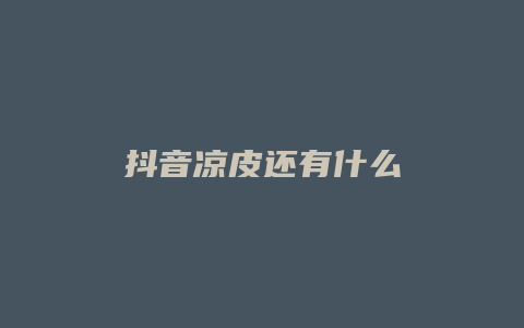 抖音凉皮还有什么