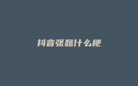 抖音张磊什么梗