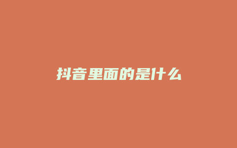 抖音里面的是什么