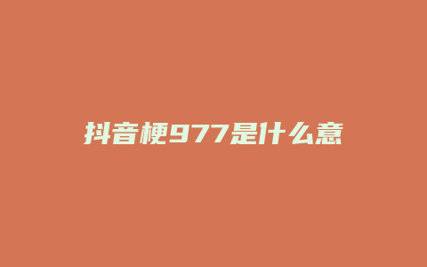 抖音梗977是什么意思