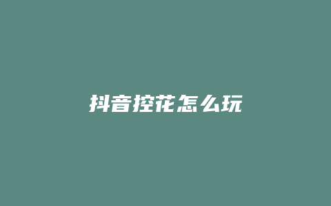 抖音控花怎么玩