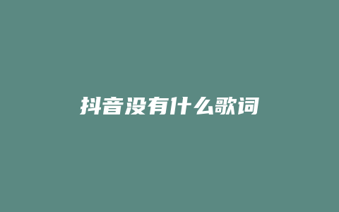 抖音没有什么歌词