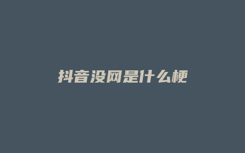 抖音没网是什么梗