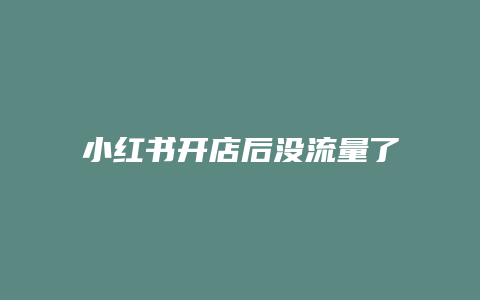 小红书开店后没流量了怎么回事