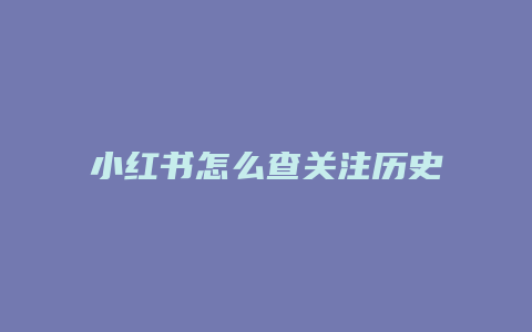 小红书怎么查关注历史人数